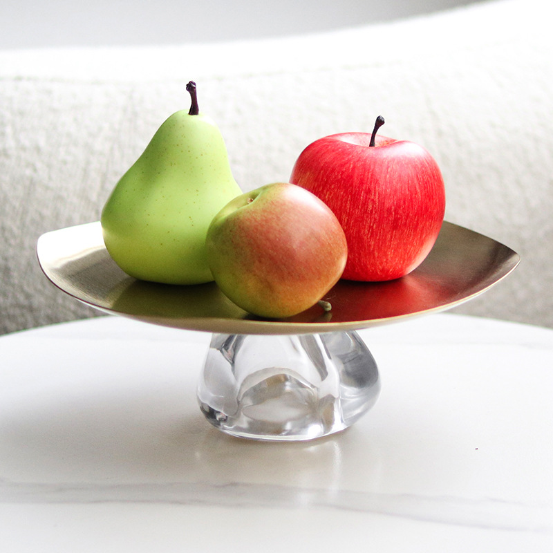 Food Storage Glass Round - صينية فواكه معدنية مربعة غير منتظمة،