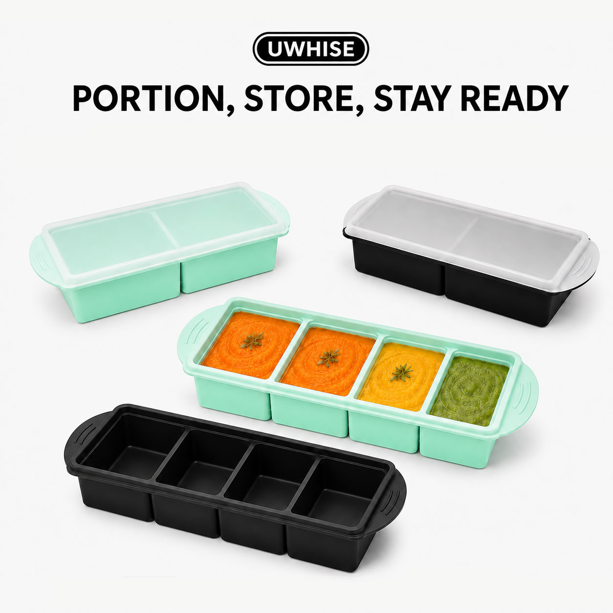 Xl Food Storage Containers With Lids - صينية تجميد الحساء من السيليكون من
