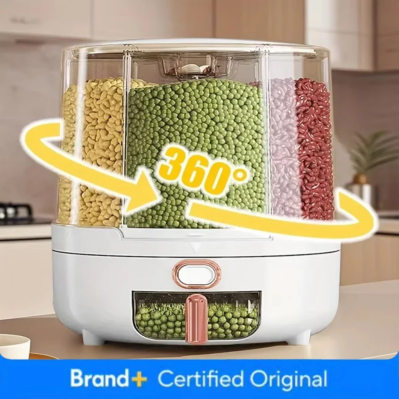 Food Storage In Pantry - 6 مقصورة 360 ° حاوية تخزين