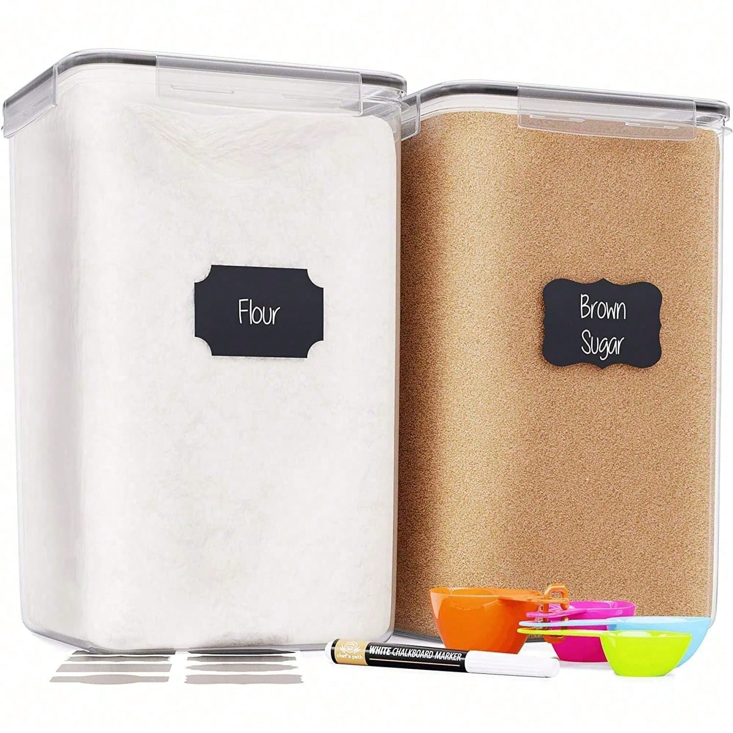 Xl Food Storage Containers With Lids - حاويات تخزين كبيرة الحجم للدقيق والسكر