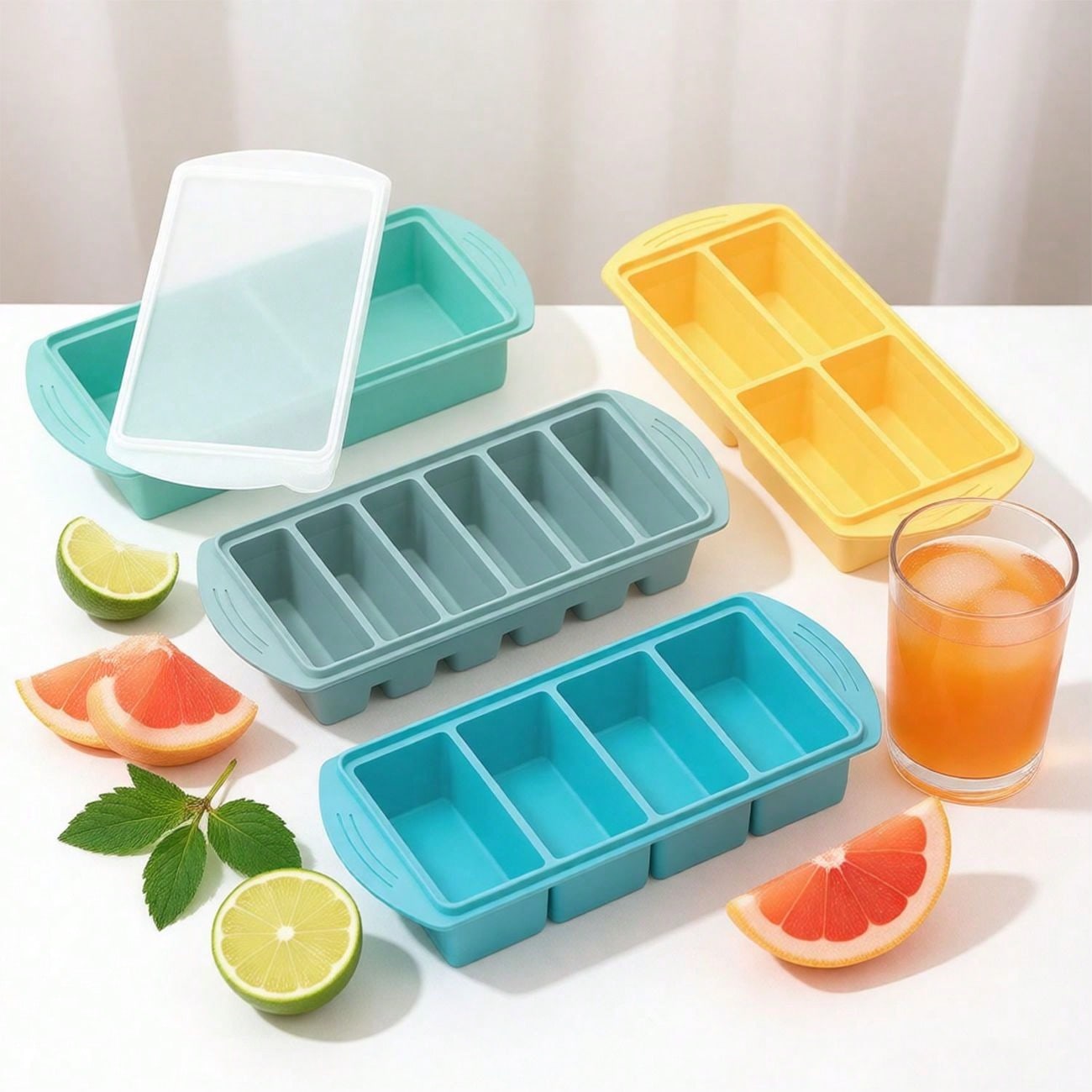 Xl Food Storage Containers With Lids - صينية تجميد سيليكون مع غطاء، قالب
