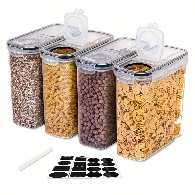 Food Storage In Pantry - 4 عبوات من حاويات تخزين الطعام