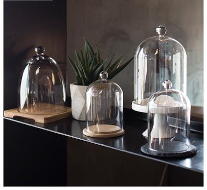Food Storage Glass Round - طبق كيك بغطاء زجاجي لحفظ الطعام