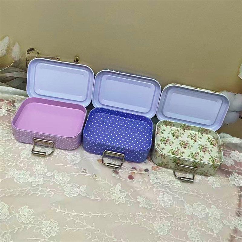 Food Storage Metal Box - علبة تخزين معدنية عتيقة الطراز بغطاء
