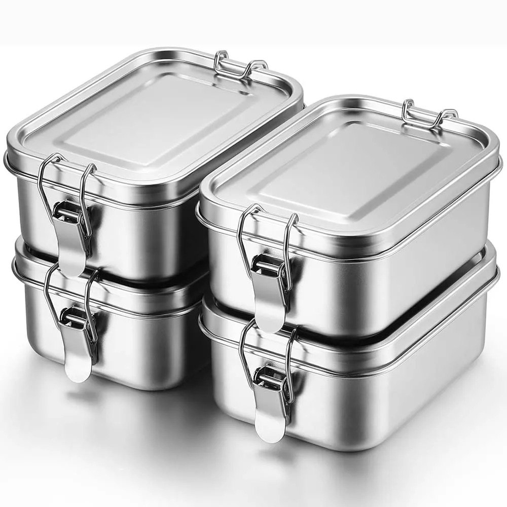 Food Storage Metal Box - صندوق بينتو من الفولاذ المقاوم للصدأ،