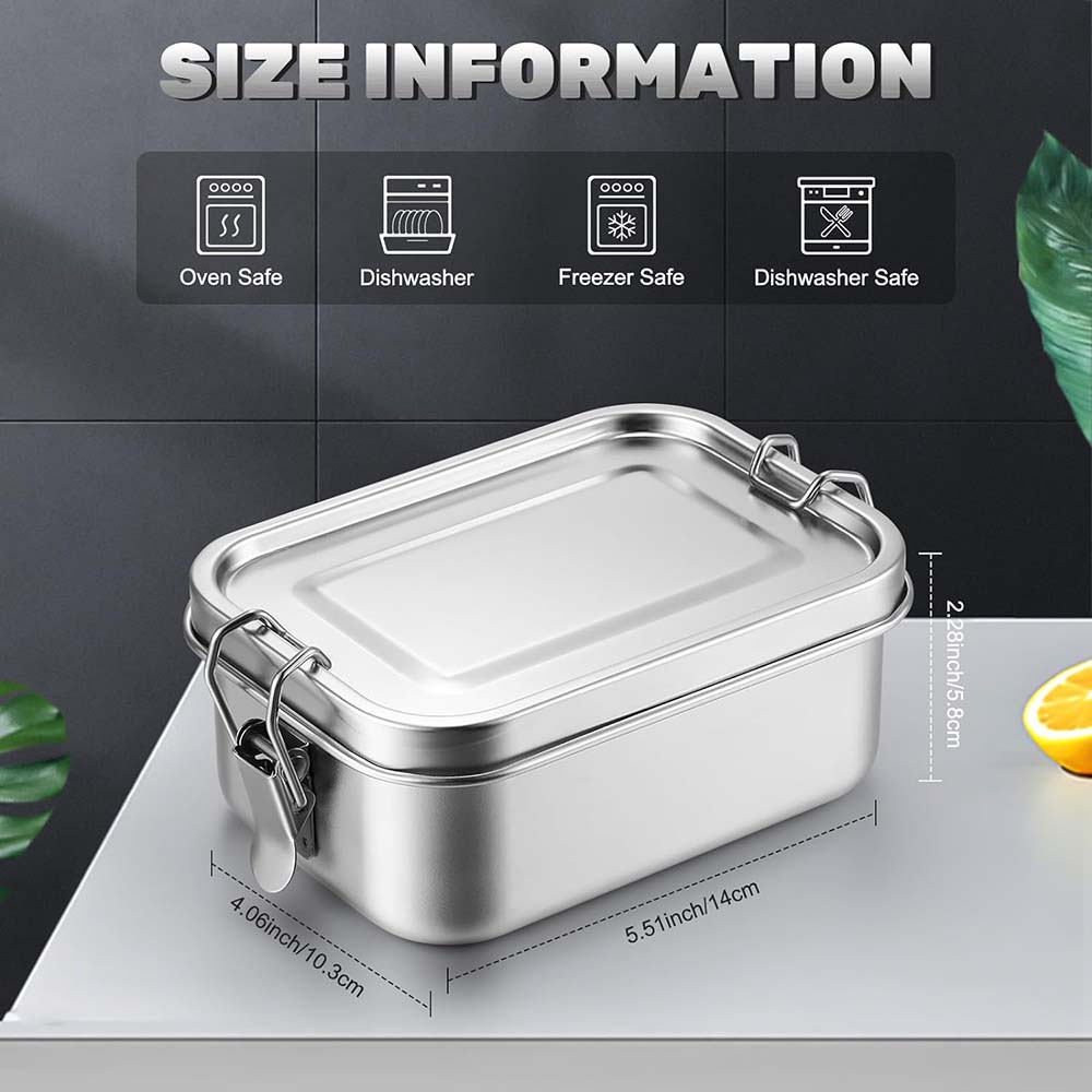4 قطعة صندوق بينتو من الفولاذ  - مراجعة Food Storage Metal Box وسعره