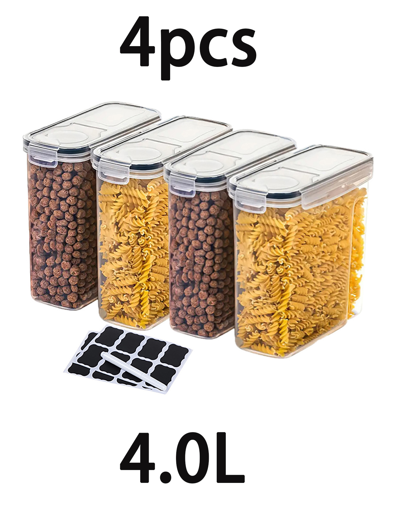 4pcs4l حاويات تخزين المواد الغ - مراجعة Xl Food Storage Containers With Lids وسعره