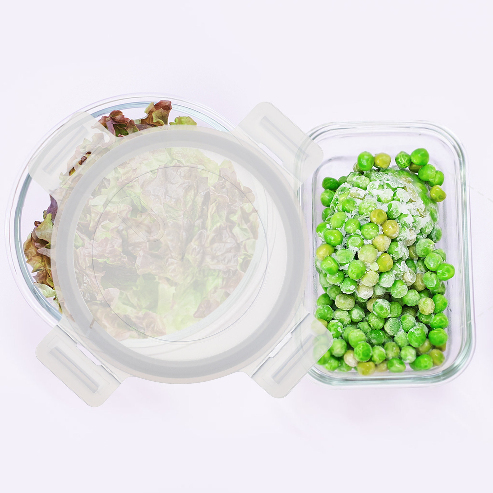 غطاء حاوية دائري بقفل سريع مقا - مراجعة Food Storage Glass Round وسعره