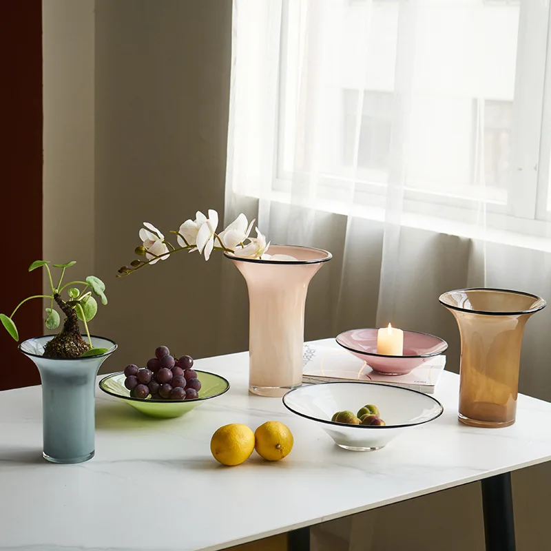 طبق فاكهة زجاجي ملون بحواف سود - مراجعة Food Storage Glass Round وسعره