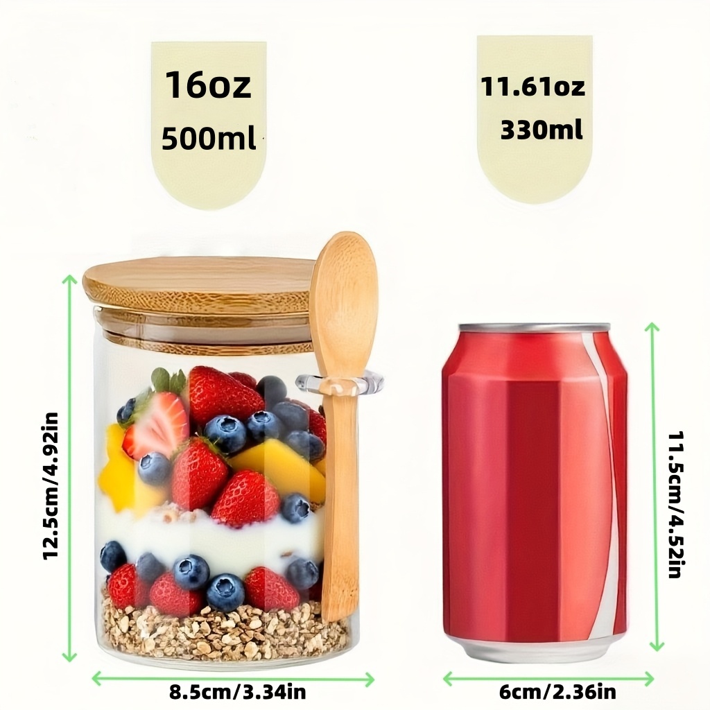 مجموعة أكواب زجاجية للشوفان 1/ - مراجعة Food Storage Glass Round وسعره