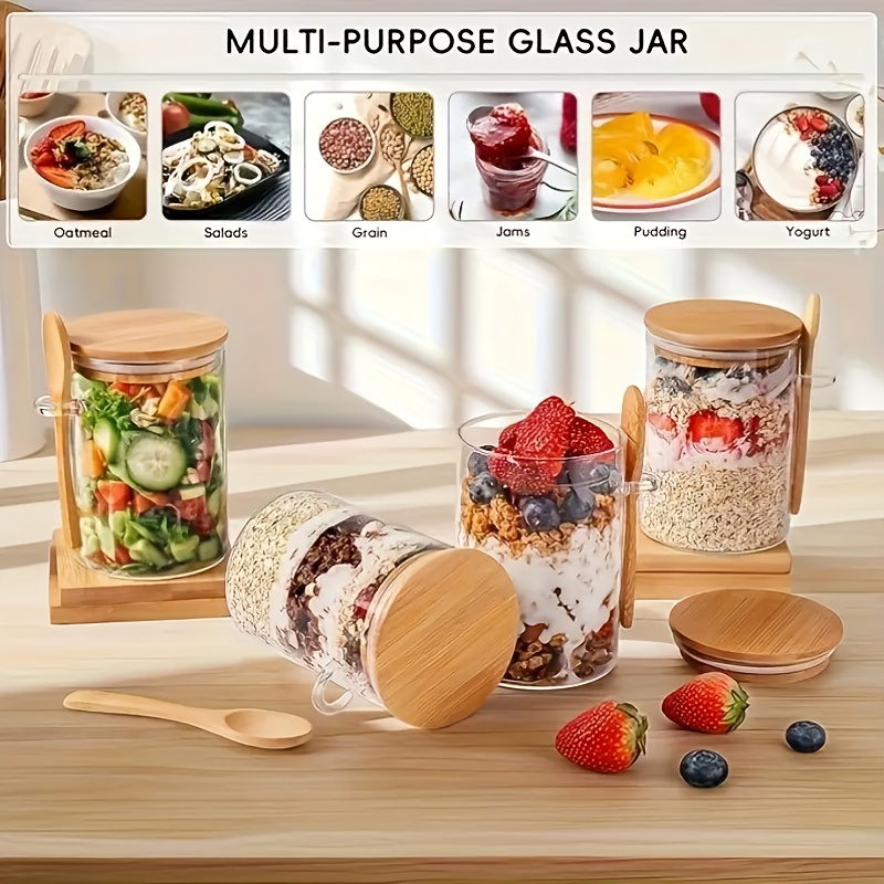 مجموعة أكواب زجاجية للشوفان 1/ - مراجعة Food Storage Glass Round وسعره