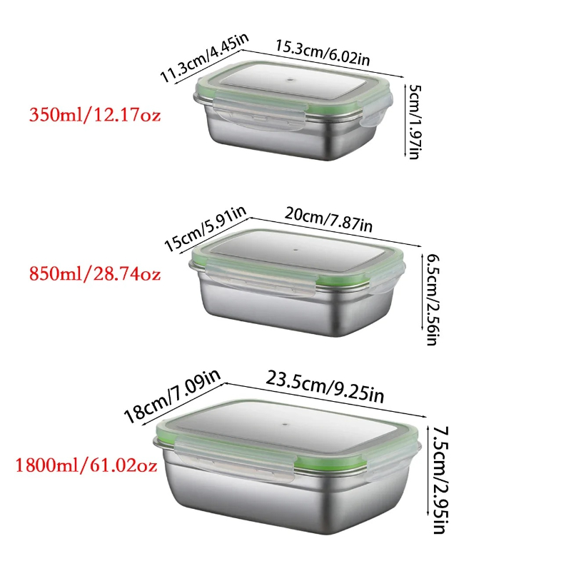 مجموعة صناديق الغداء المصنوعة  - مراجعة Food Storage Metal Box وسعره