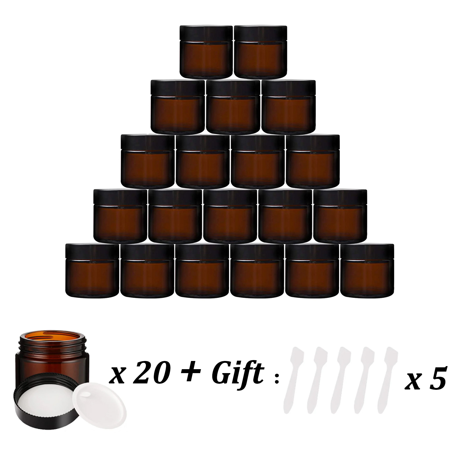 20 قطعة برطمانات زجاجية كهرمان - مراجعة Food Storage Glass Round وسعره