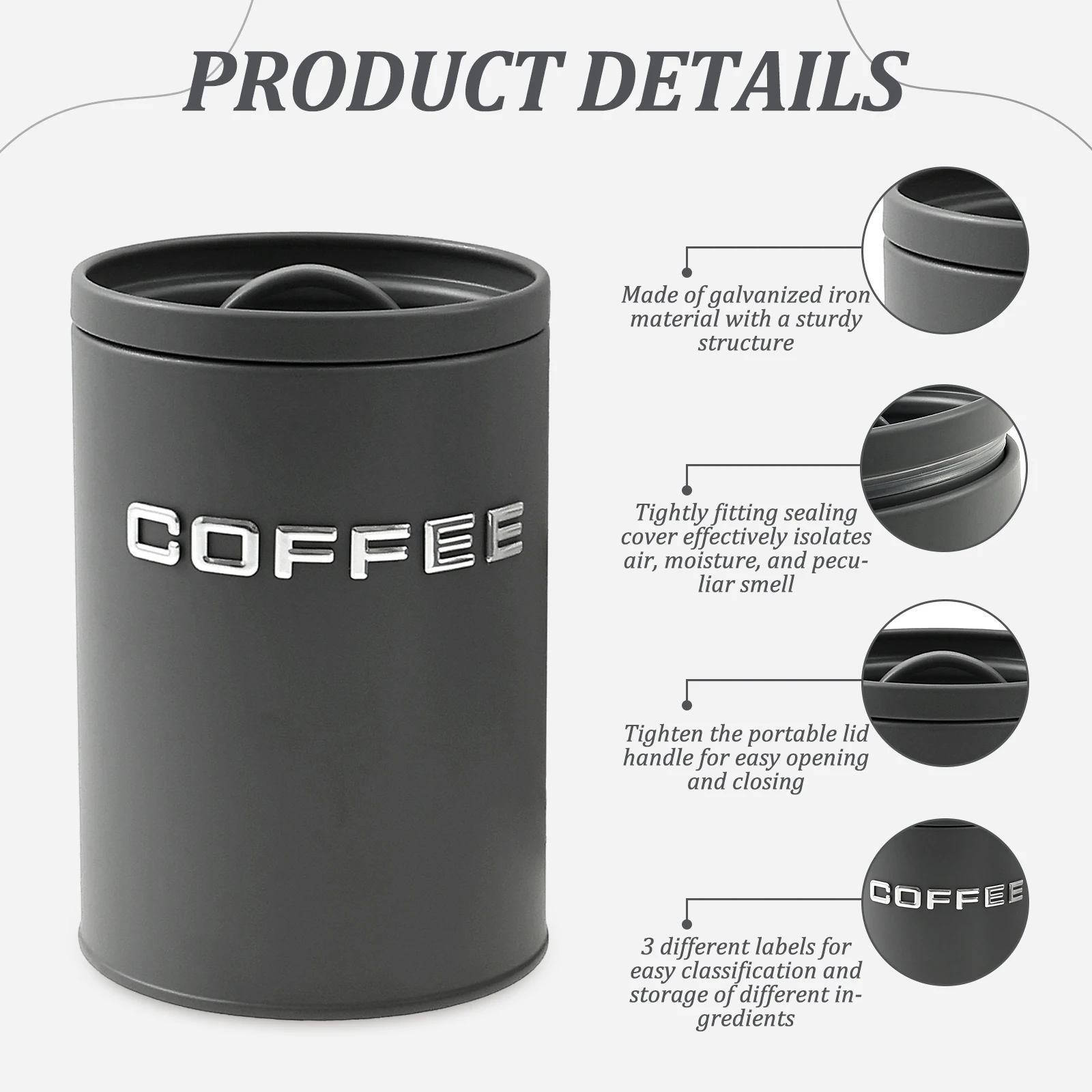 3 قطعة علبة الشاي والقهوة والس - مراجعة Food Storage Metal Box وسعره