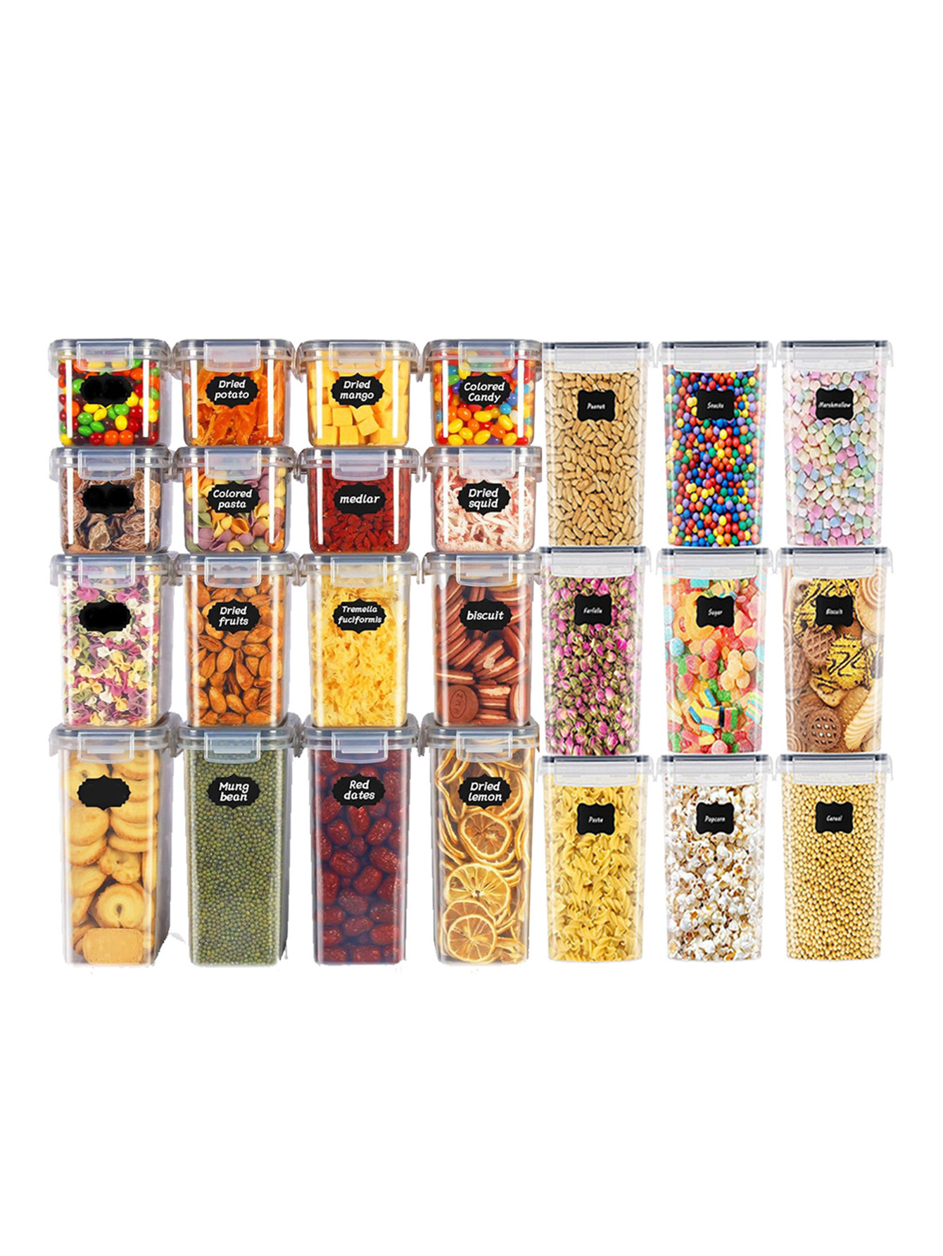 48 قطعة، حاويات تخزين طعام محك - مراجعة Food Storage In Pantry وسعره