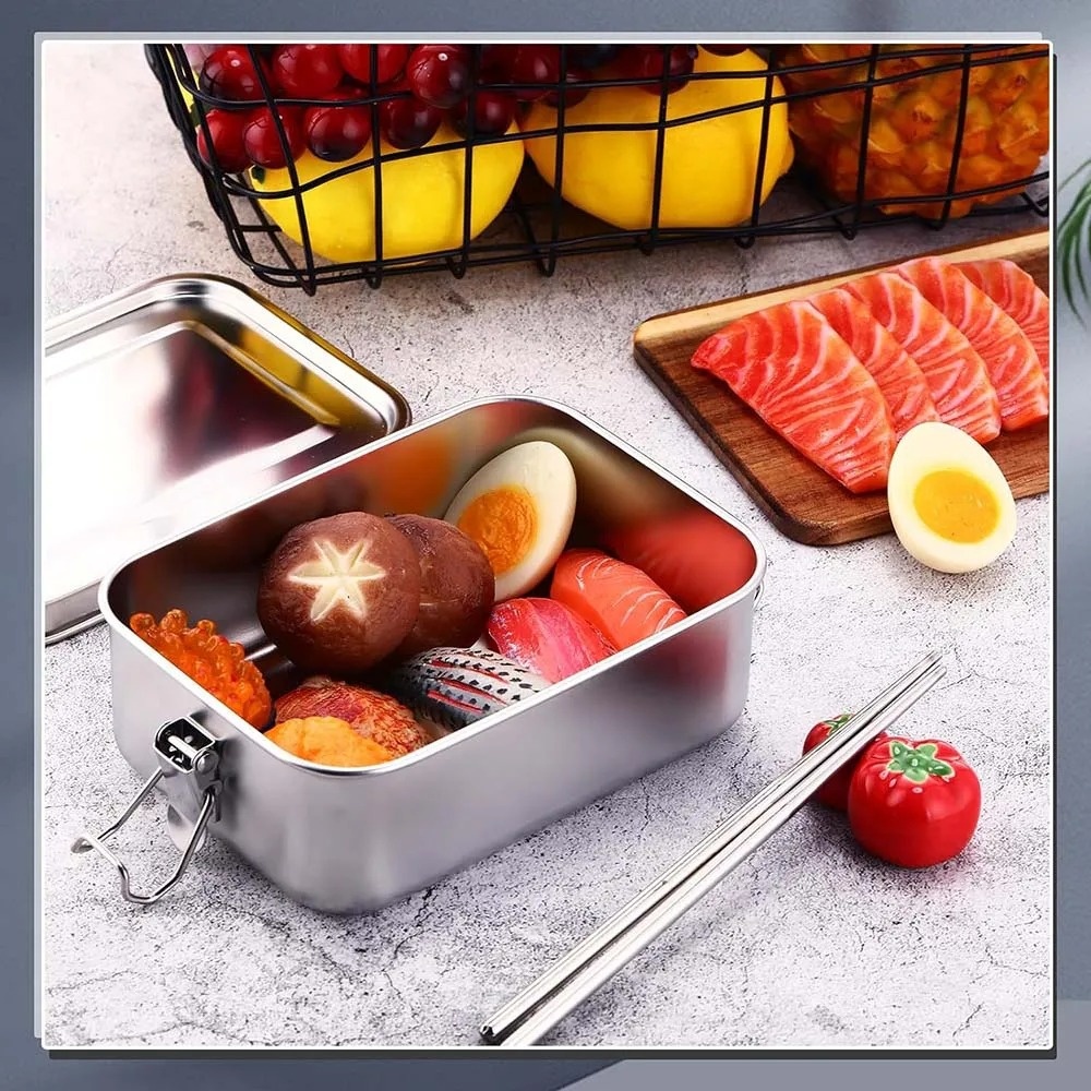 صندوق بينتو من الفولاذ المقاوم - مراجعة Food Storage Metal Box وسعره